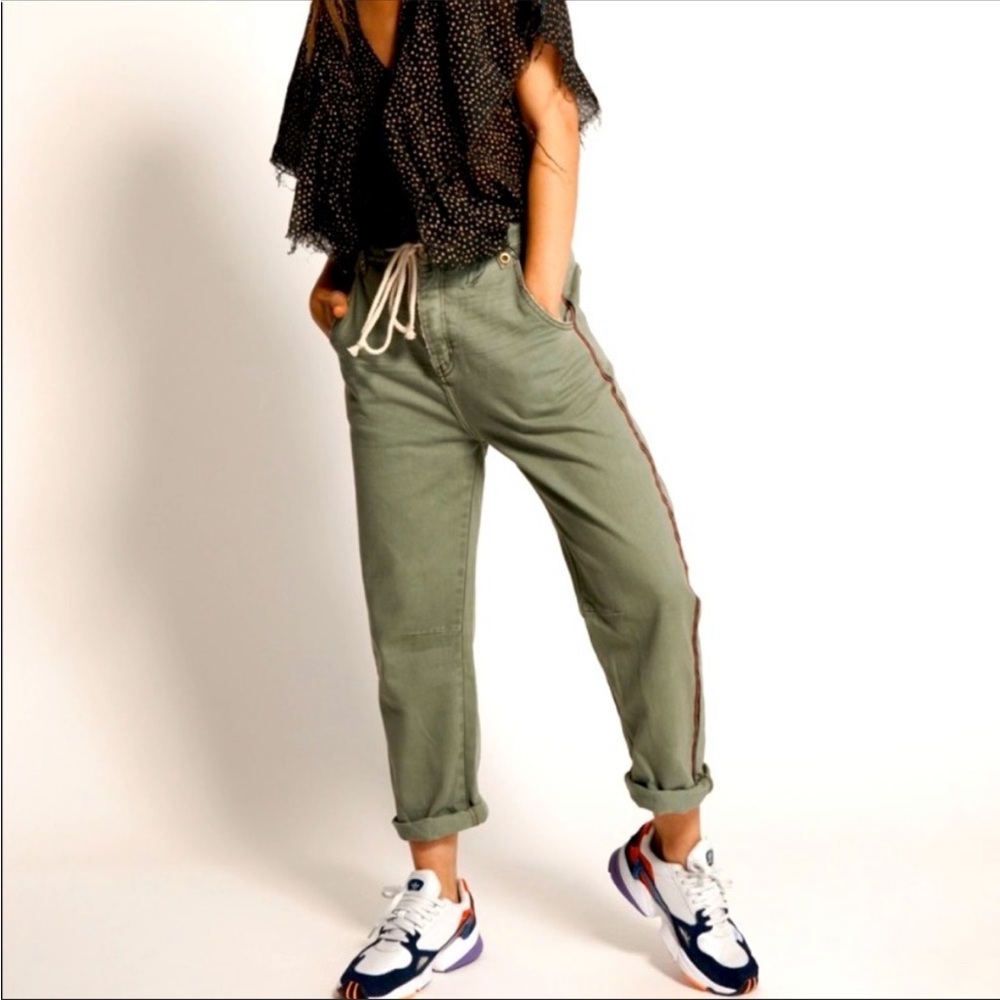 Free People Olive Green One Teaspoon Boyfriend Pants